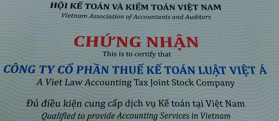 Chứng nhận Hội Kế toán và Kiểm toán Việt Nam