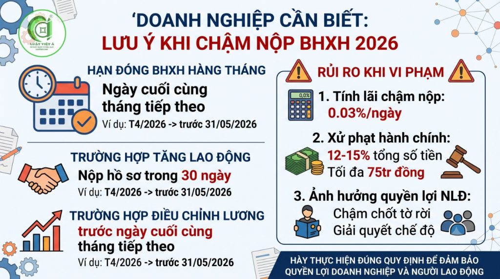 Lưu Ý Đối Với Doanh Nghiệp Chậm Nộp BHXH 2026